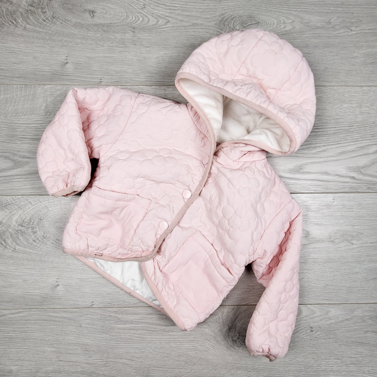 Liv and Lottie pink fleece lined quilted jacket - Size 18 months - AS IS