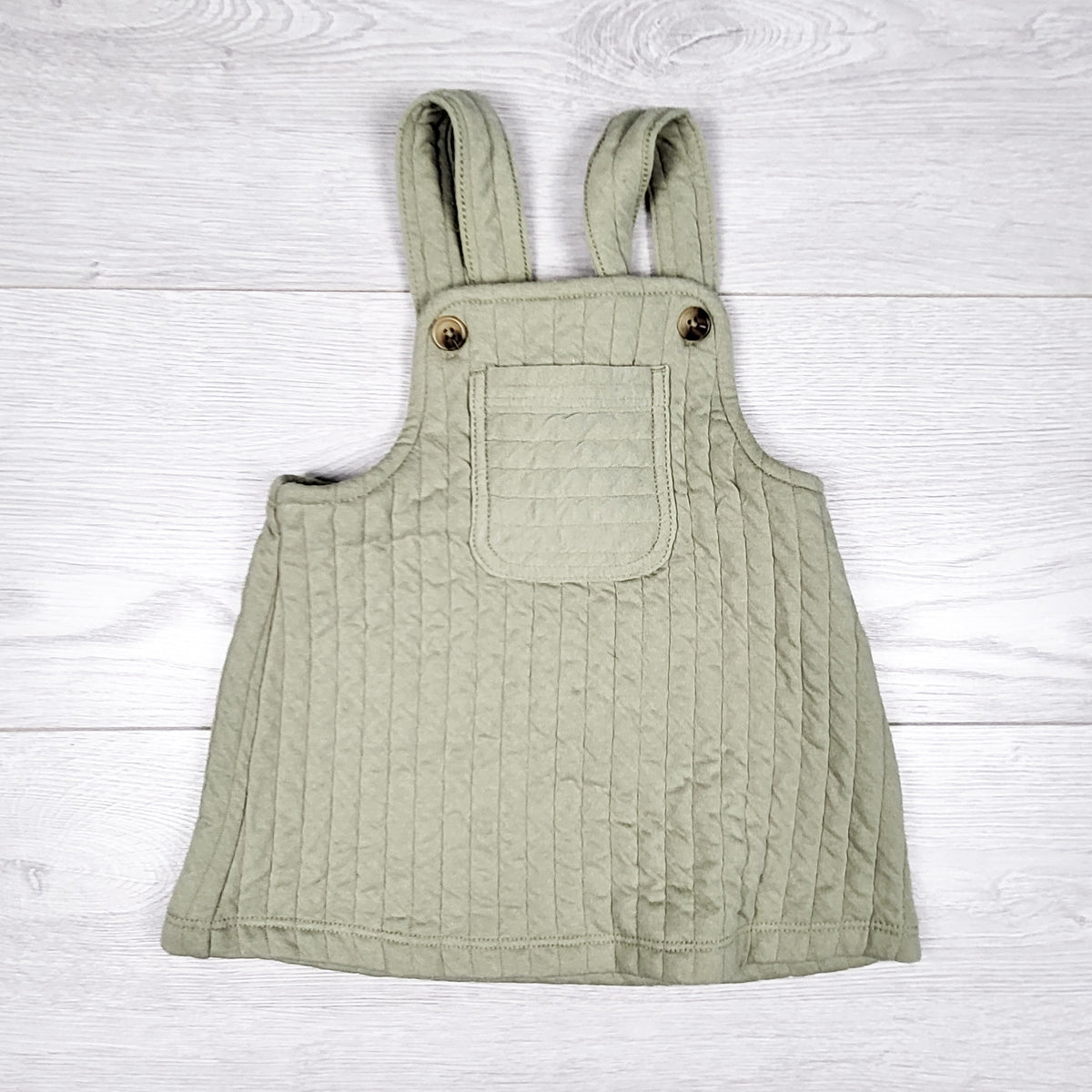 Joe green quilted cotton overall dress - Size 6 to 12 months