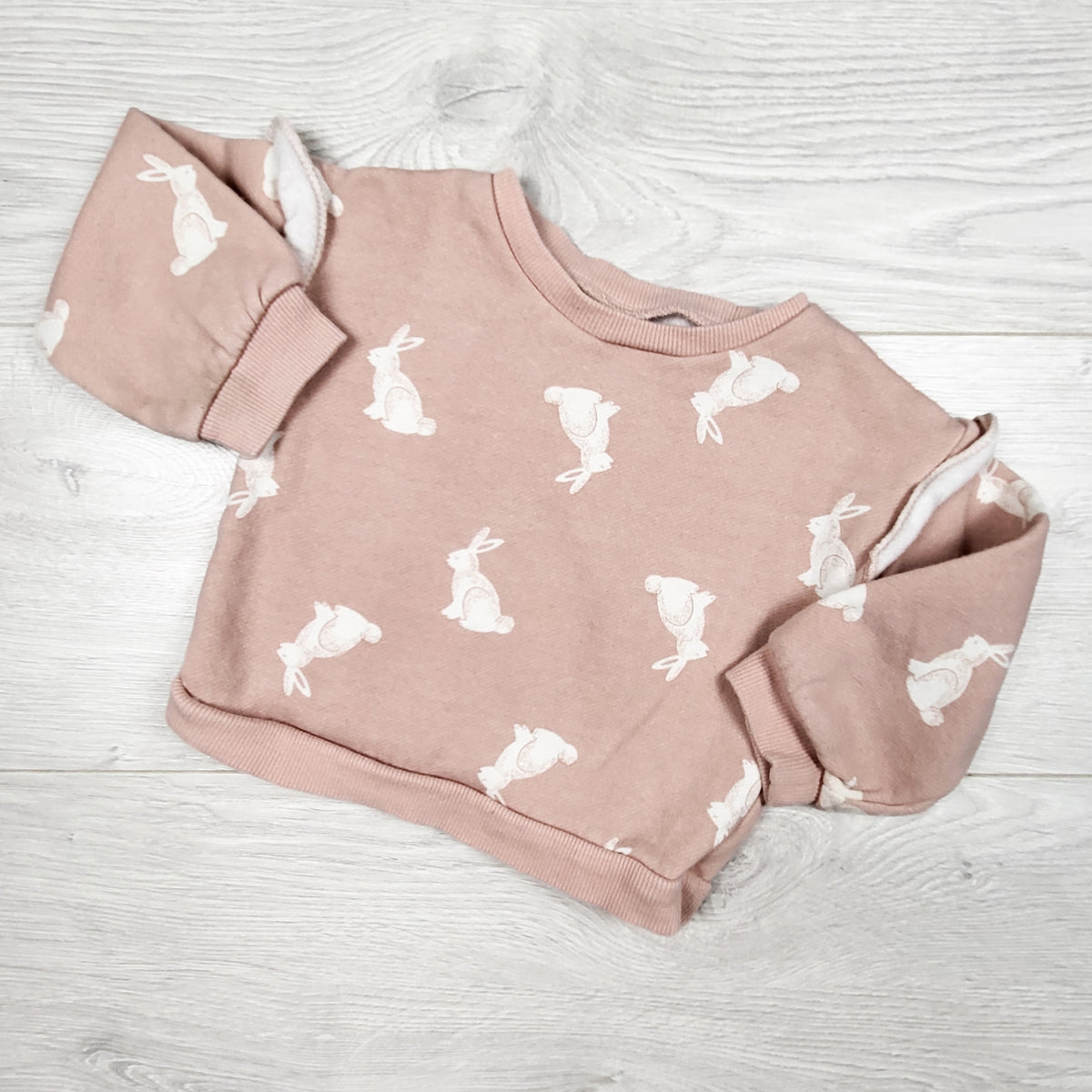 Carters pink fleecy lined bunny sweatshirt - Size 12 months