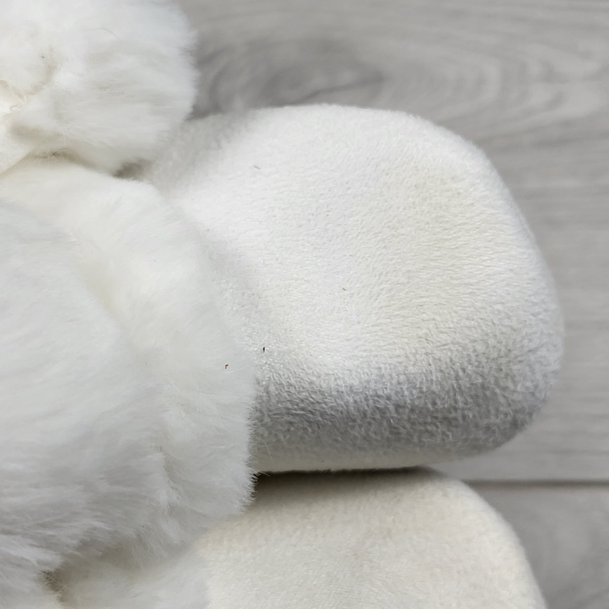First Steps white pom pom booties - Size 3 to 6 months - AS IS
