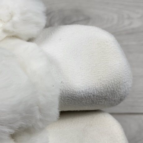 First Steps white pom pom booties - Size 3 to 6 months - AS IS