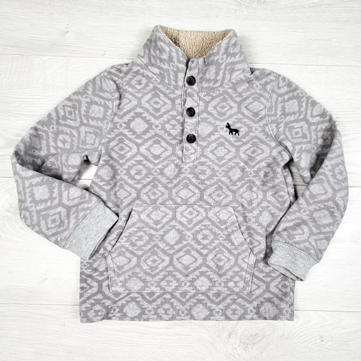 Carters grey patterned fleece pullover - Size 4T