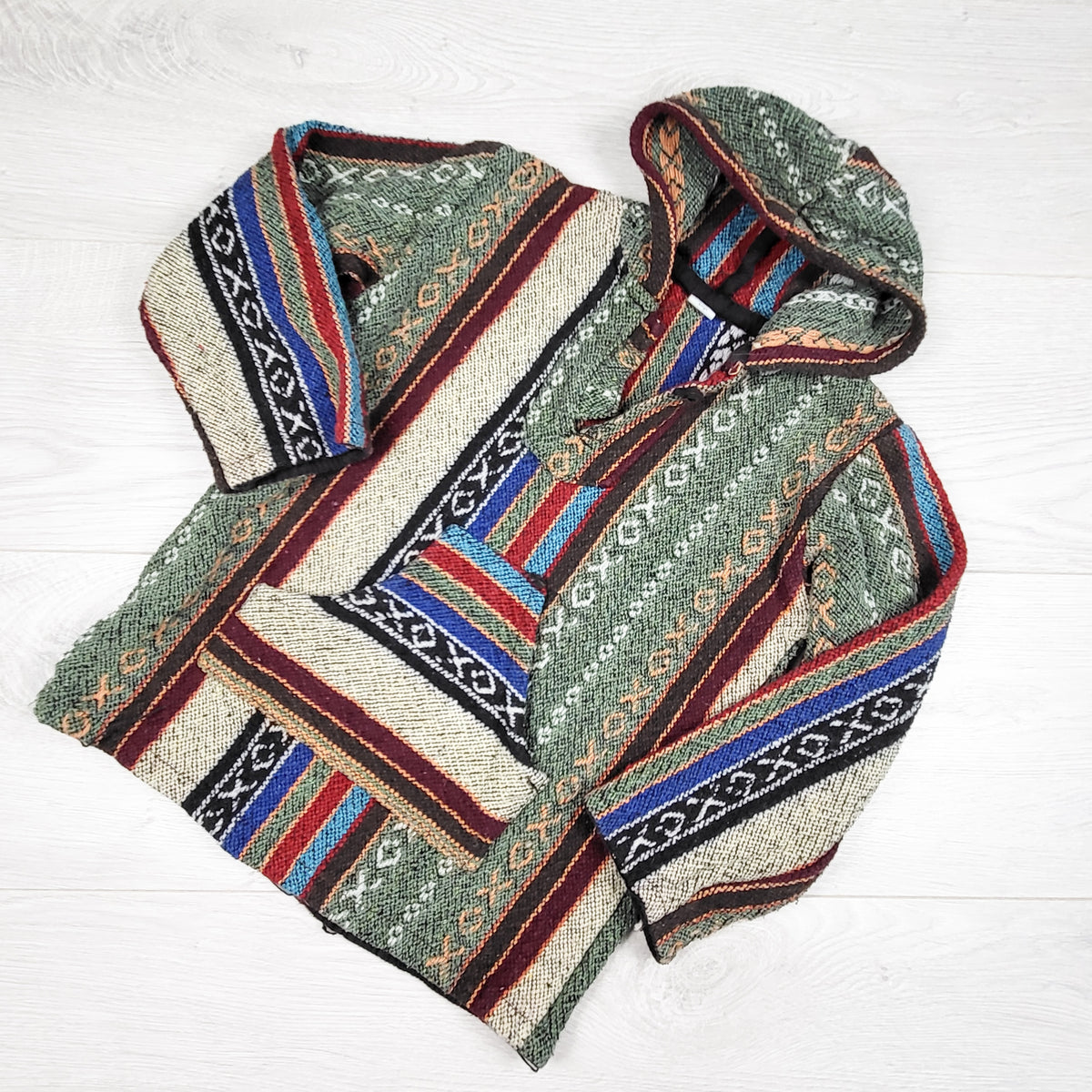Baja style poncho - size medium (5Tish) - AS IS