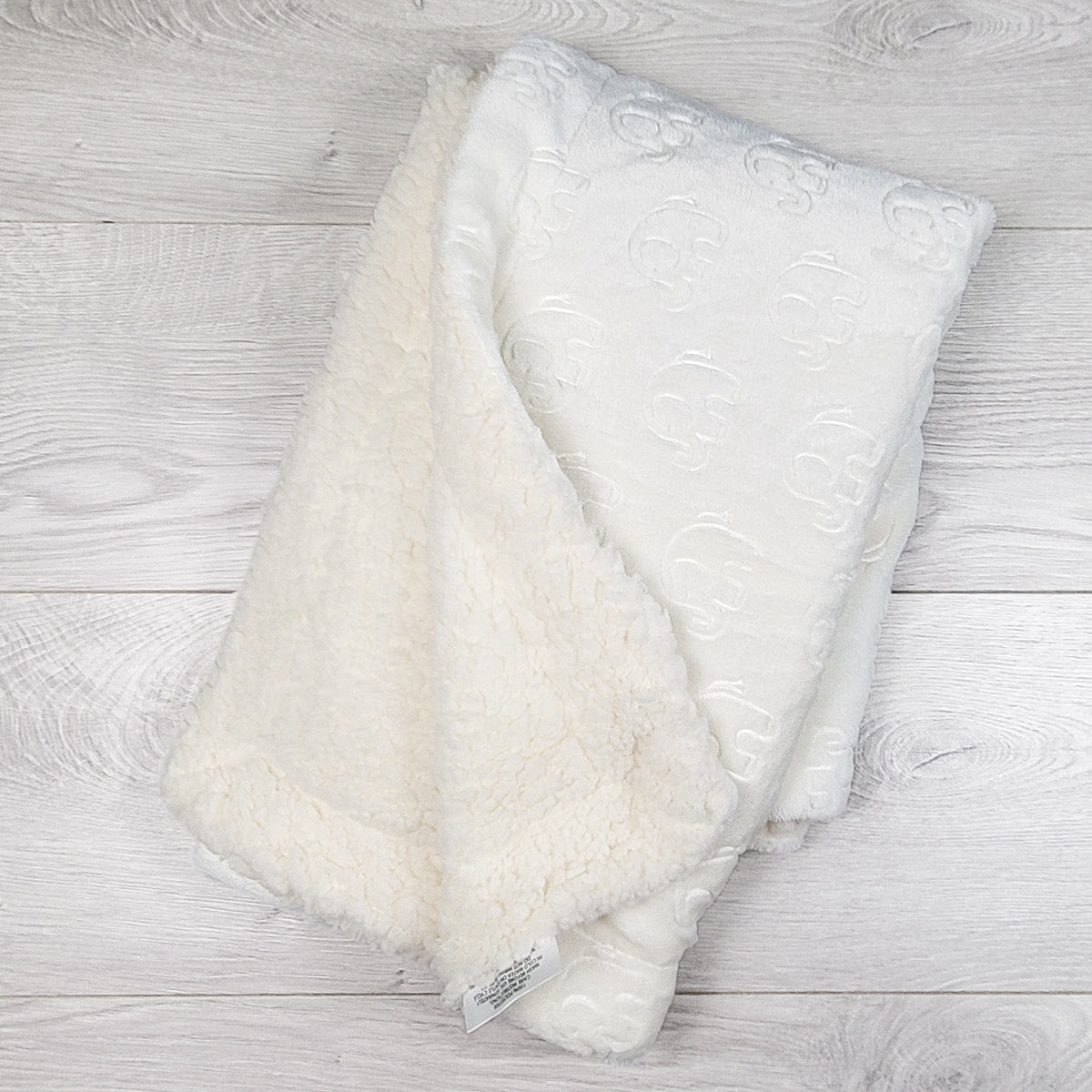 Lulluaby Kids Luxury Embossed Sherpa Elephant Baby Blanket