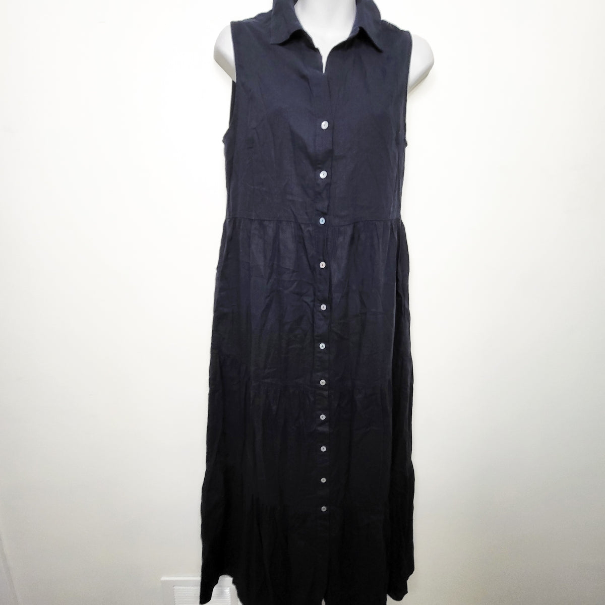 Ripe linen blend maxi shirt maternity dress - Size small