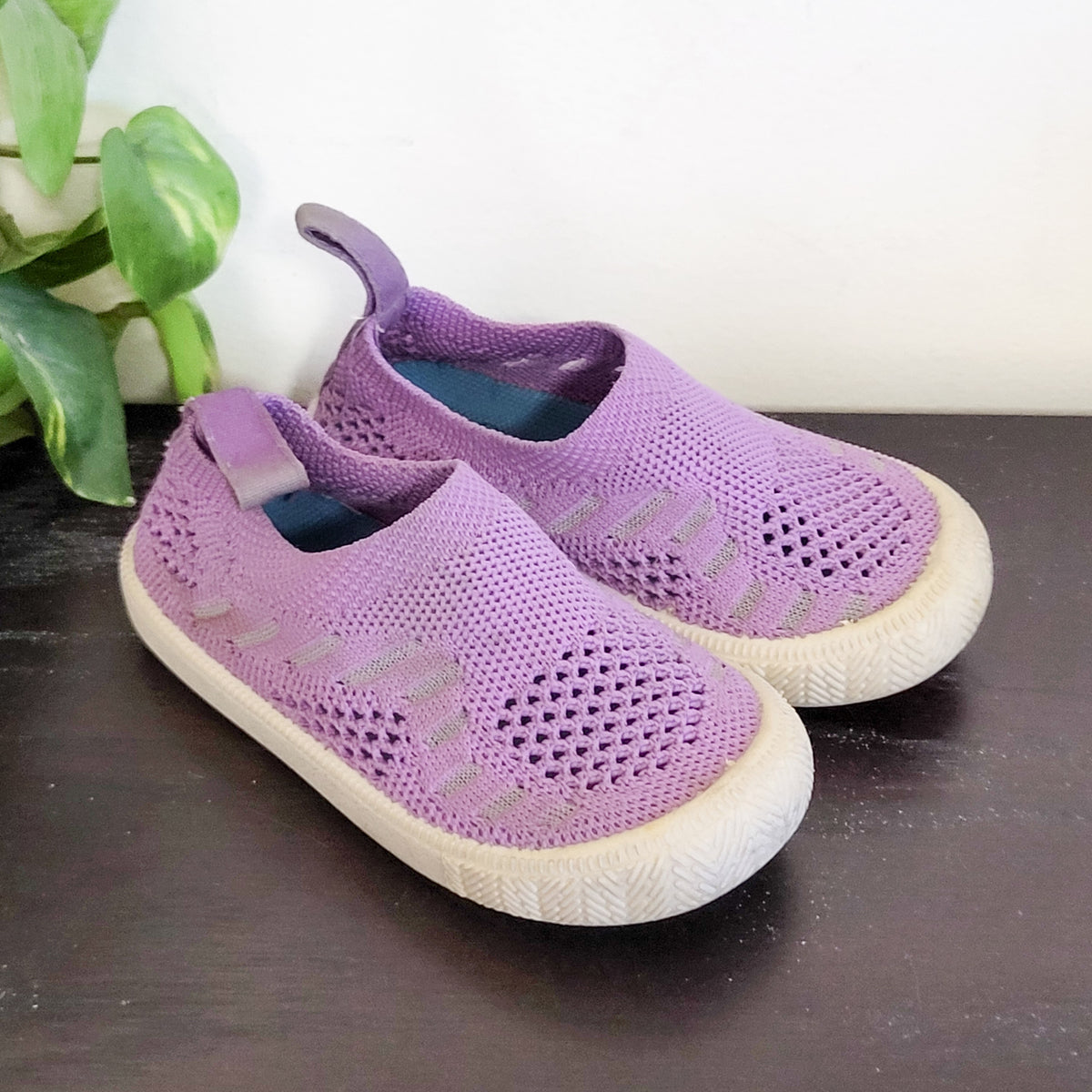 Jan & Jul Purple Breeze Knit Shoes - Size 22 (US size 6)