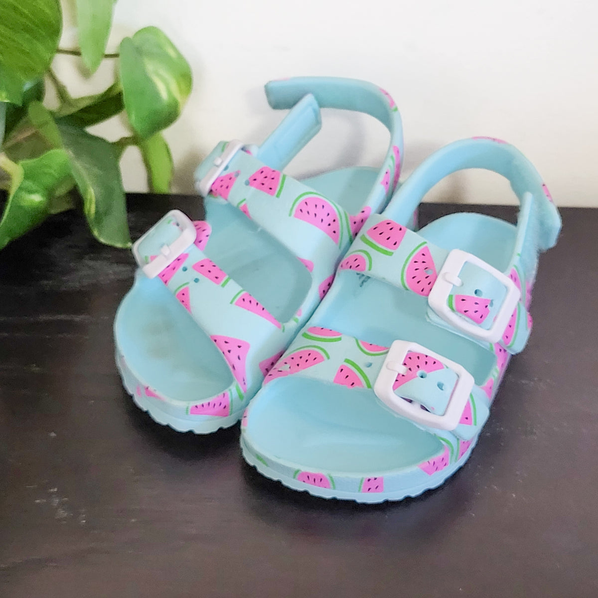 Blue watermerlon sandals - size 5/6