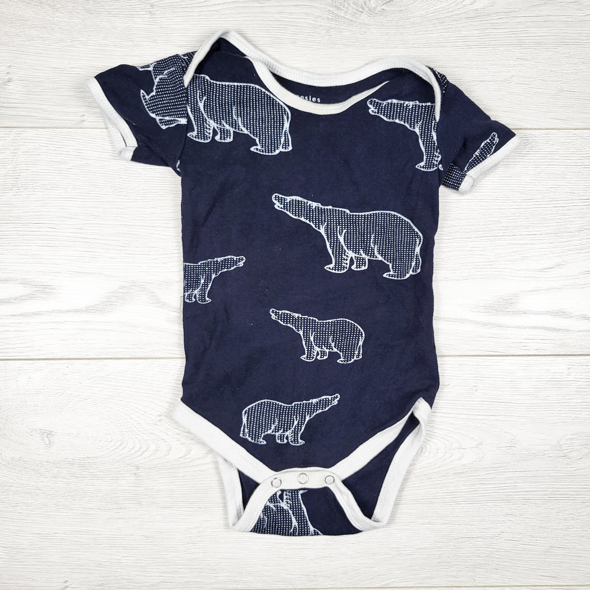 Crazy Cottons navy bear print bodysuit - Size 6 to 12 months
