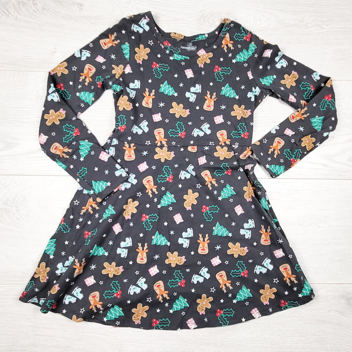 George grey Christmas print dress - Size 6