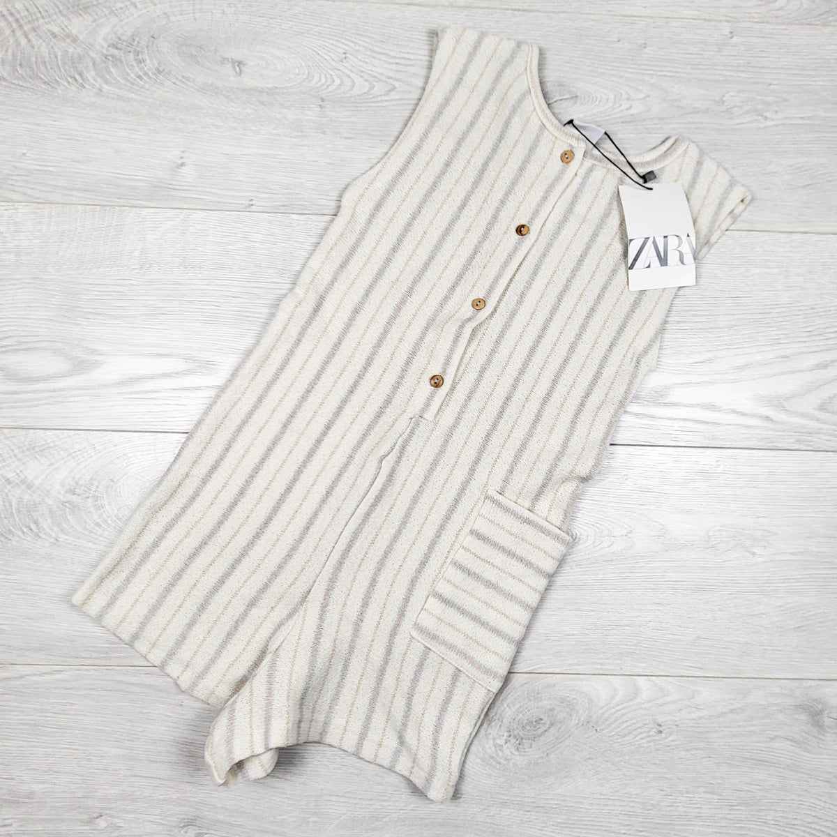 NEW - Zara striped knit romper - Size 4/5T
