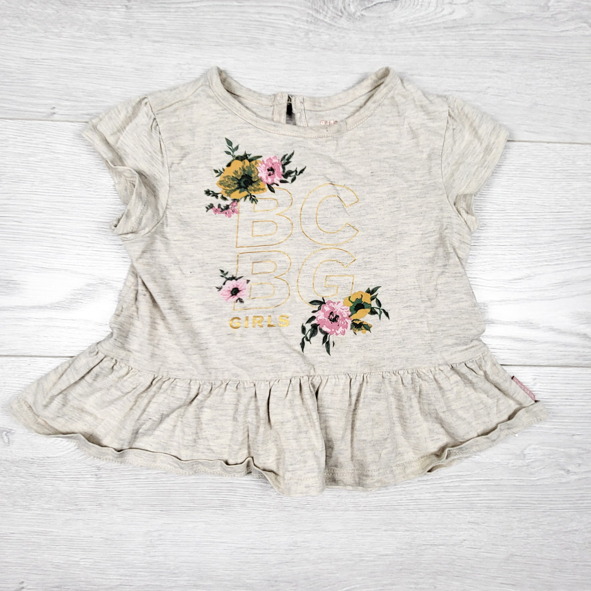 BCBG Girls beige peplum top - Size 4T