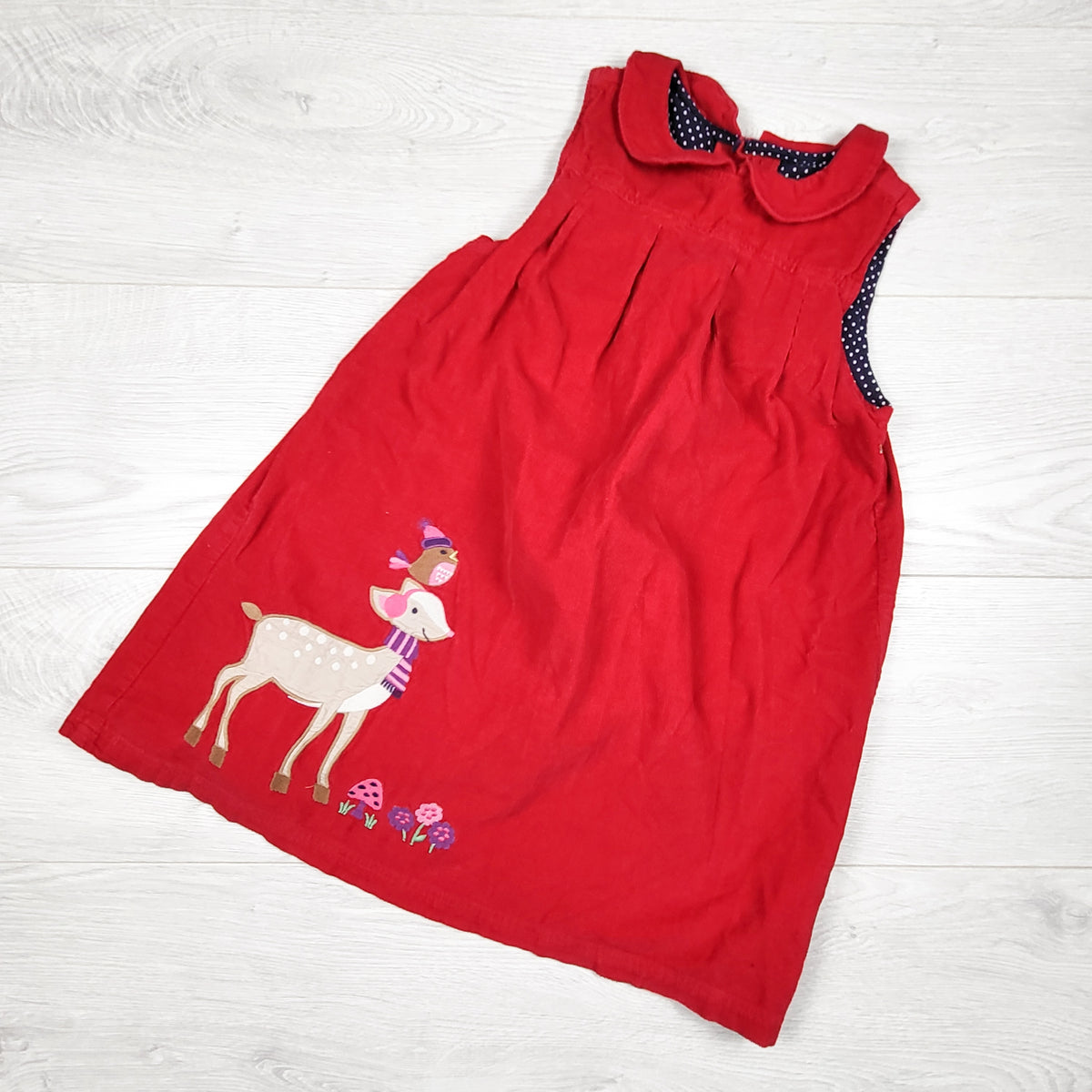 JoJo Maman Bébé Red Corduroy Dress. Size 5/6