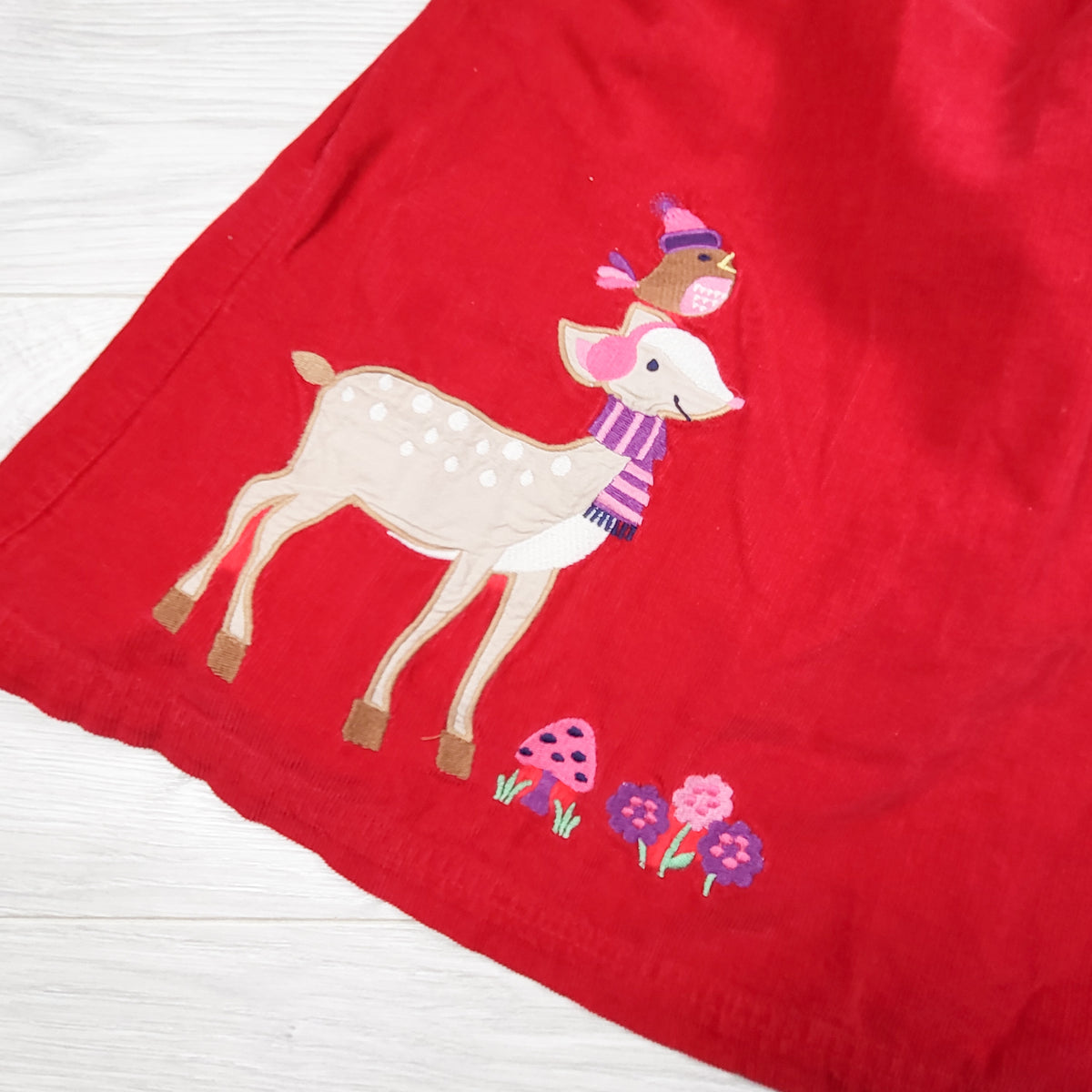 JoJo Maman Bébé Red Corduroy Dress. Size 5/6