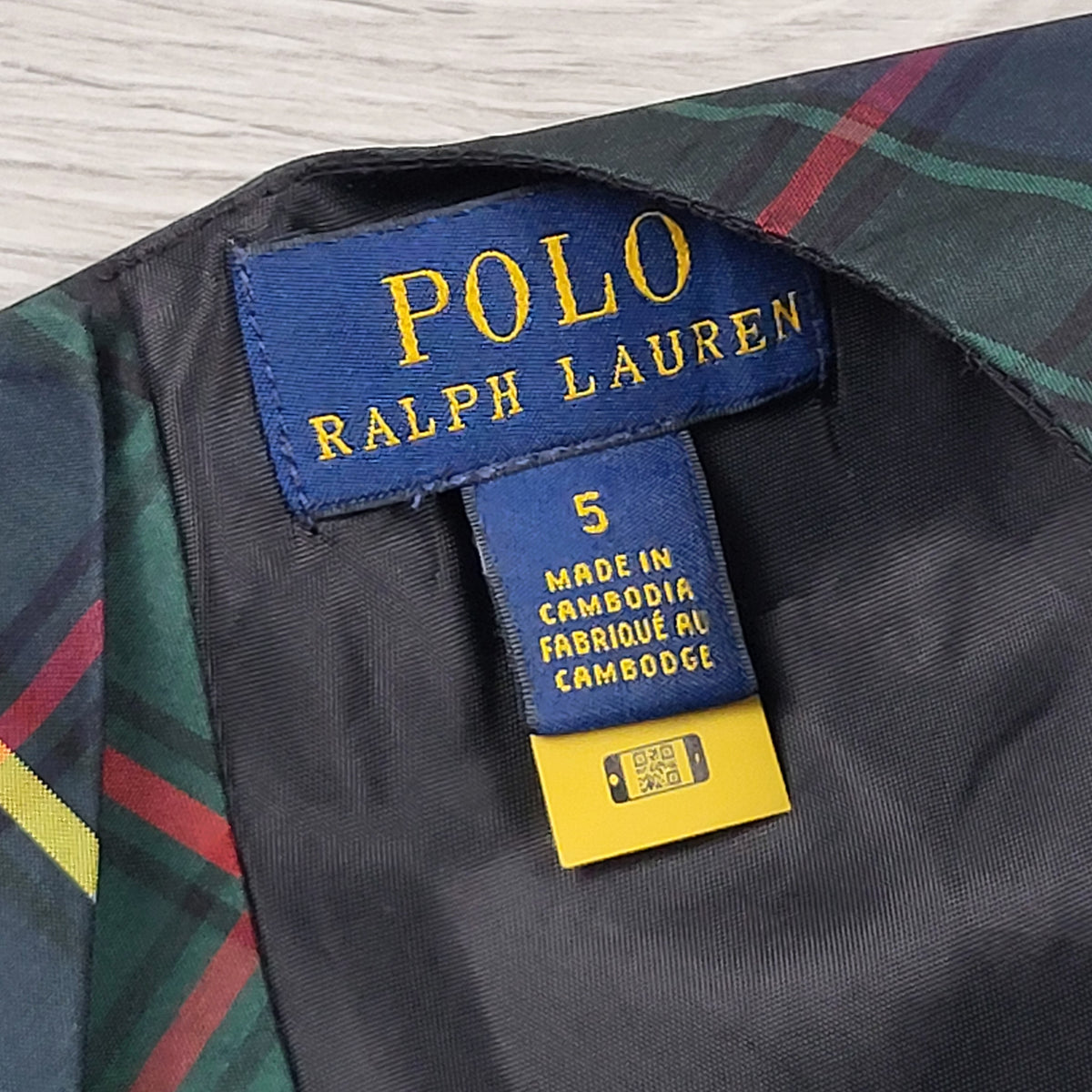 Polo Ralph Lauren Green Plaid Taffeta Dress  - Size 5T (retails for $110)