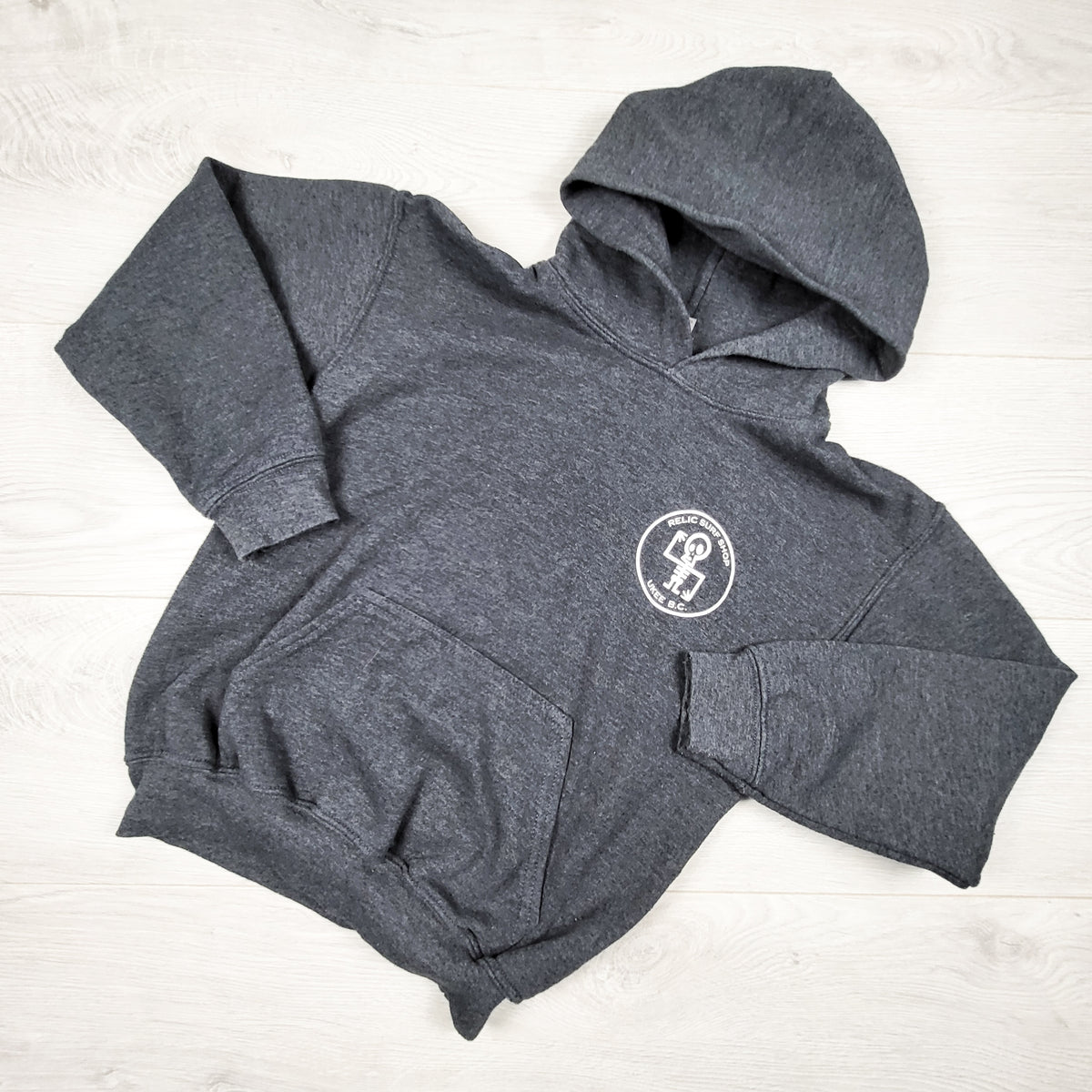Relic Surf Shop (Ucluelet) grey pullover hoodie - Size small