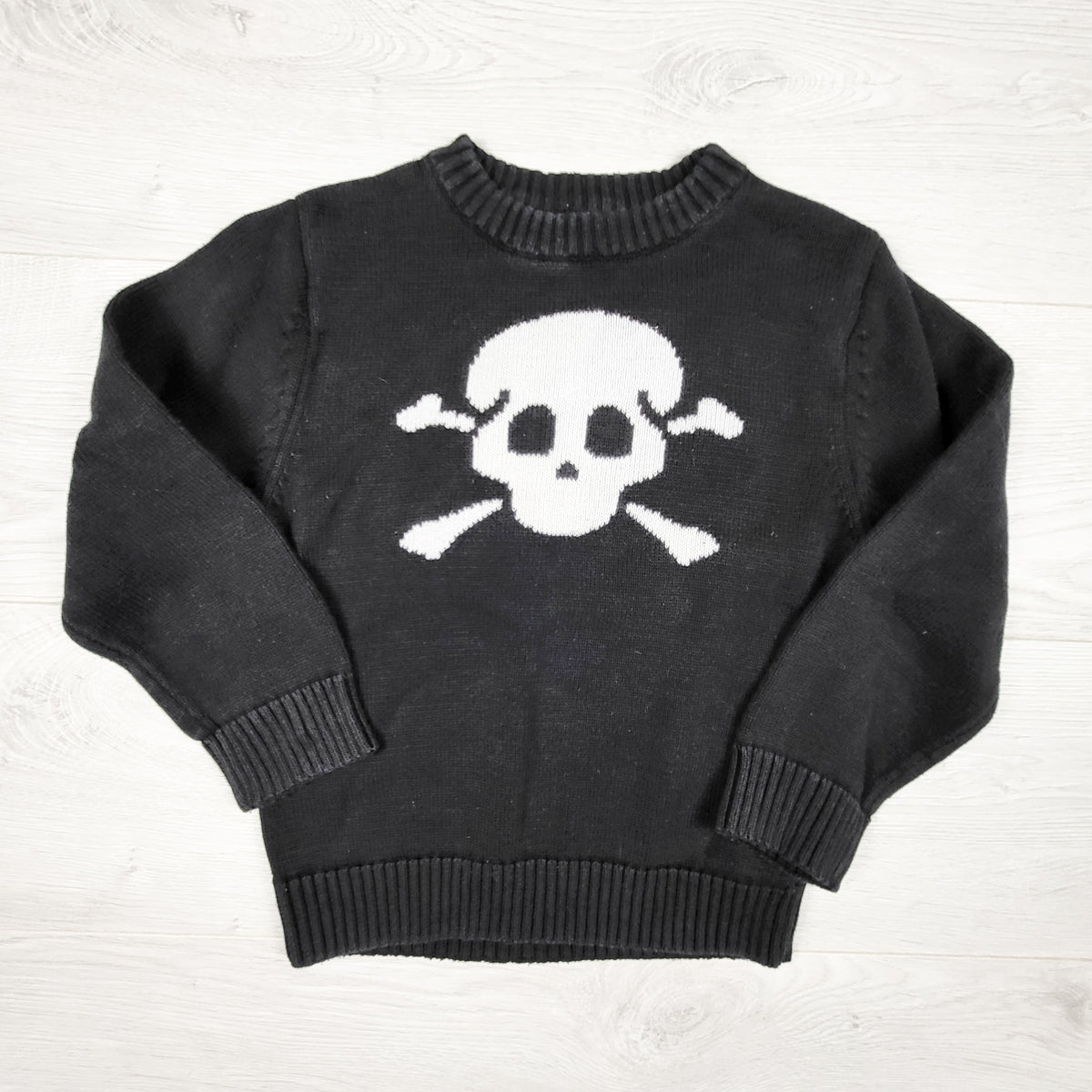 Joe Fresh black skull and bones crewneck sweater - Sizes like 6