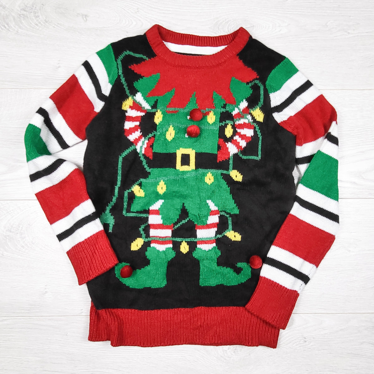 Urban Heritage Youth "Tangled Elf" Ugly Christmas Sweater - Size 7/8