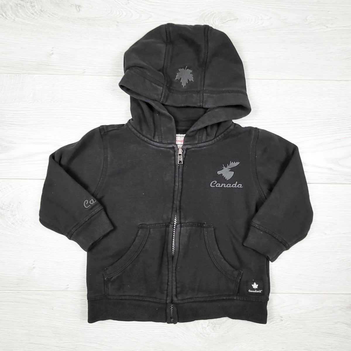 Canadiana black zip up hoodie - Size 2T