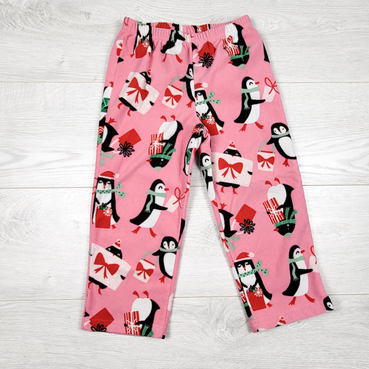 Carters pink fleece PJ pants with penguins - Size 4T