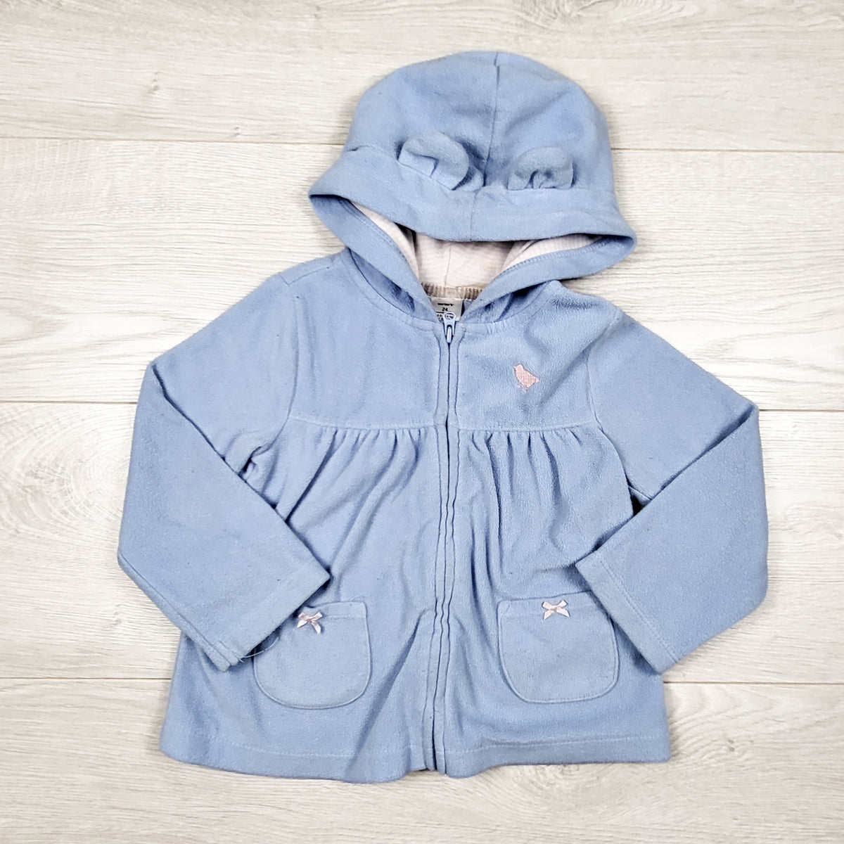 Carters blue zip up fleece hoodie - Size 24 months