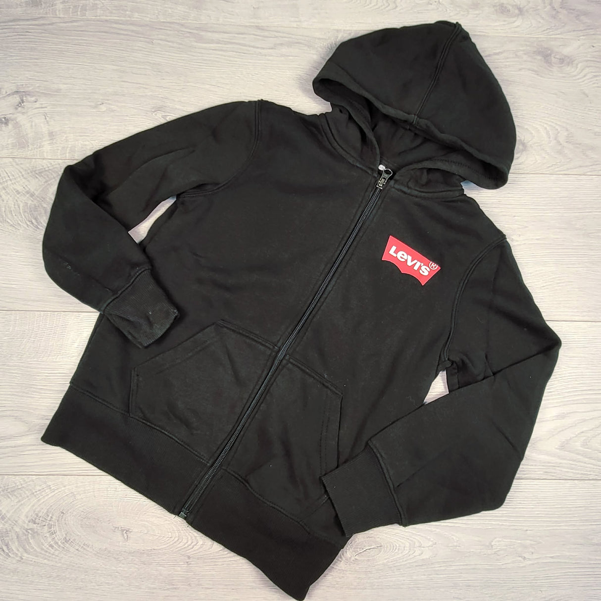 Levi's black zip up hoodie. Size 7/8