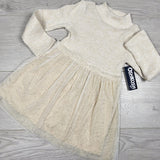 NEW - Carters beige and gold sparkle dress. Size 2T