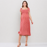 Hello Miz pink smocked floral print maternity dress. Size large