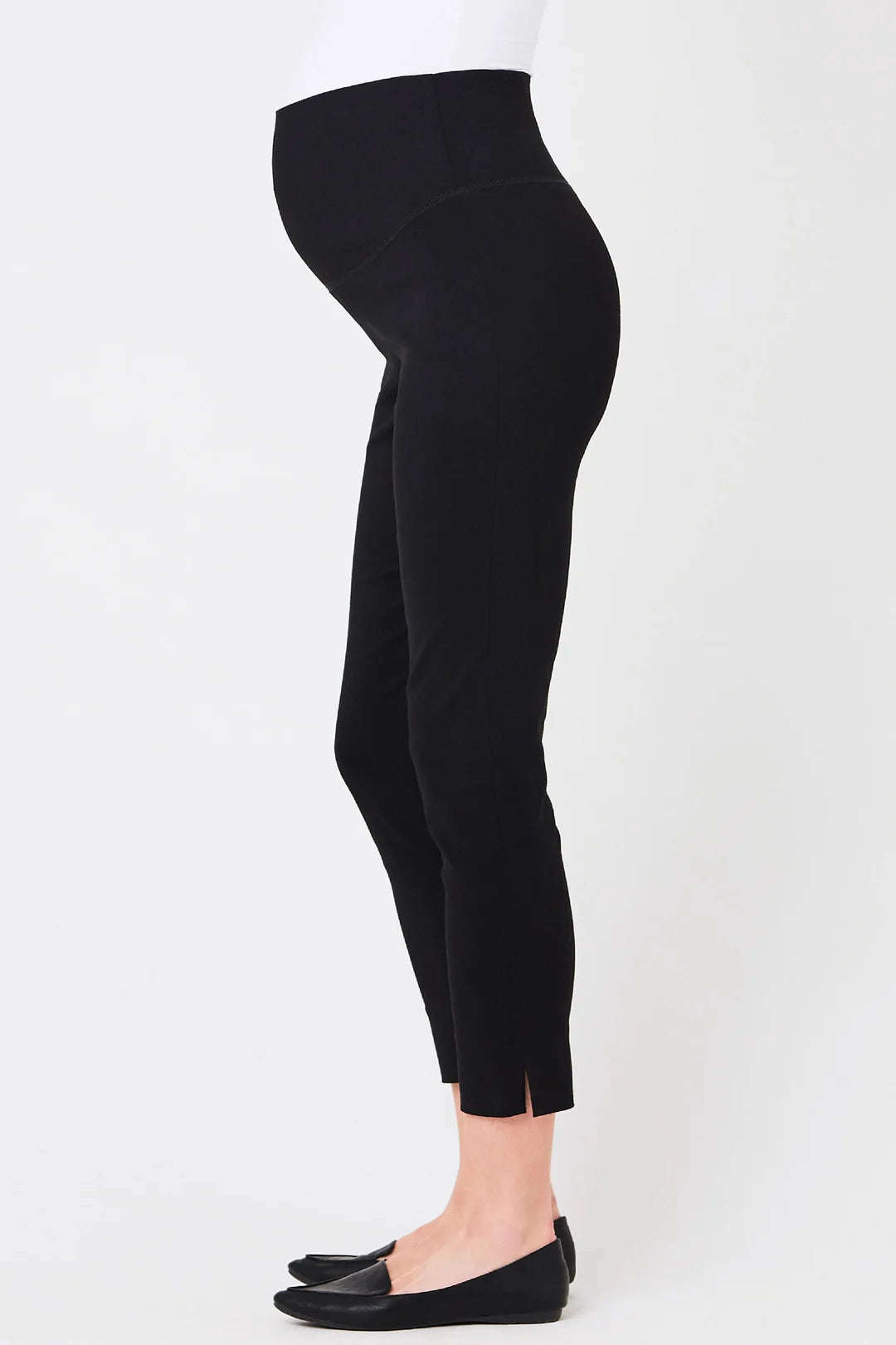 Ripe Maternity black crop maternity dress pant. Size large