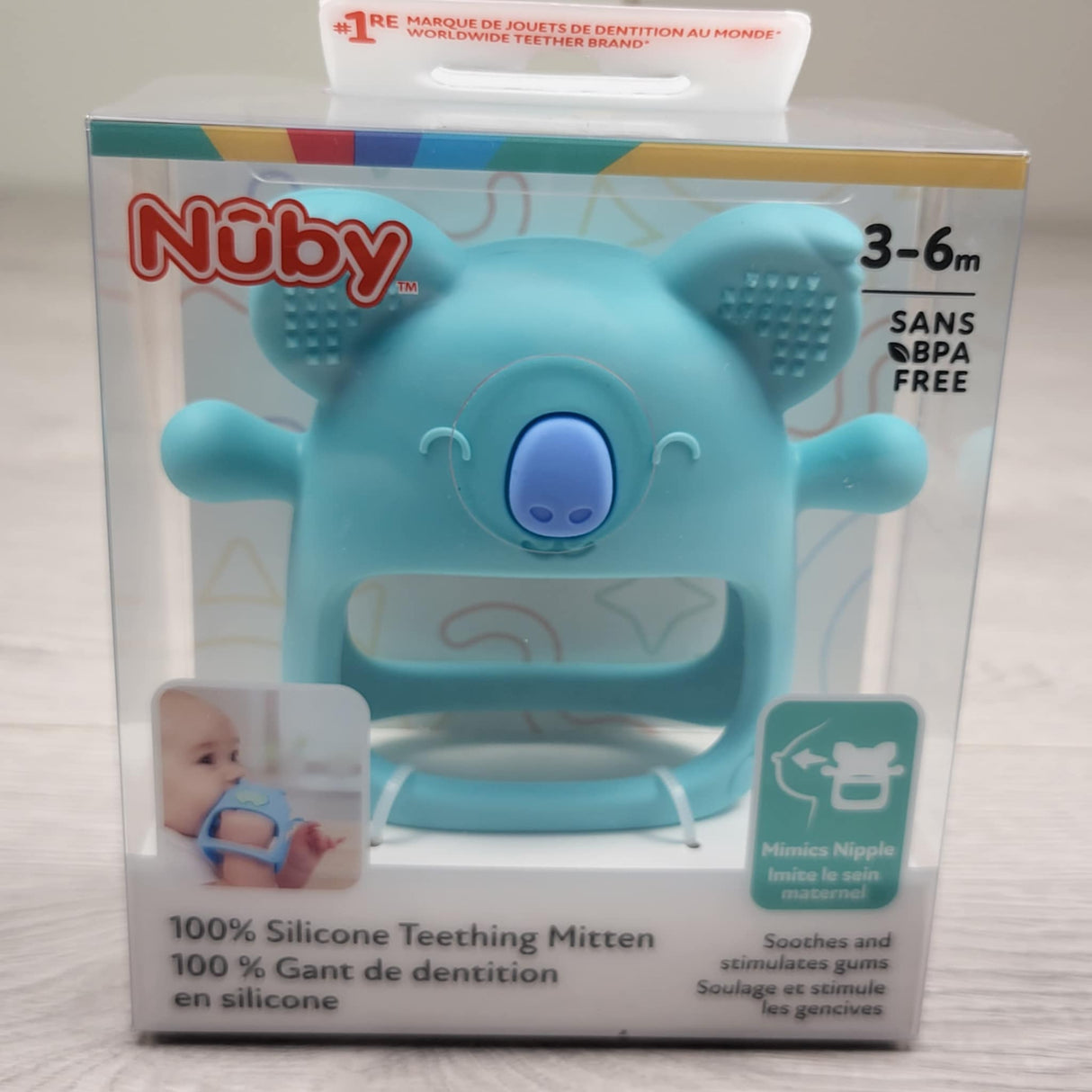 JGIB1 - Nuby Silicone Wrist Teething Mitten  - Koala