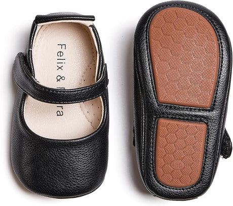ORW1 - Felix and Flora black flats with flexible rubber sole. Size 4 (infant)