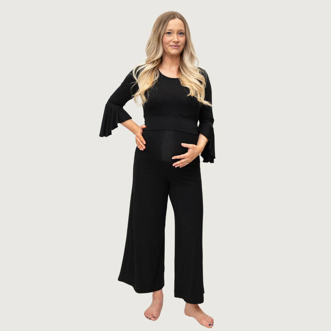 Hazel and Jool black palazzo maternity pants. Size large