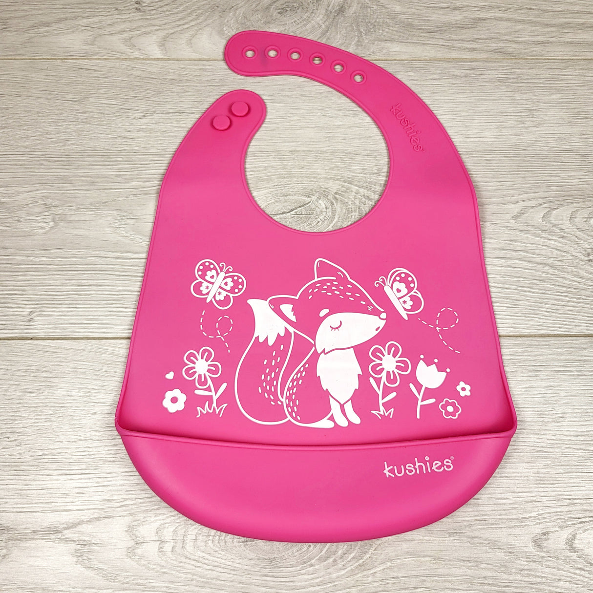Kushies pink silicone bib