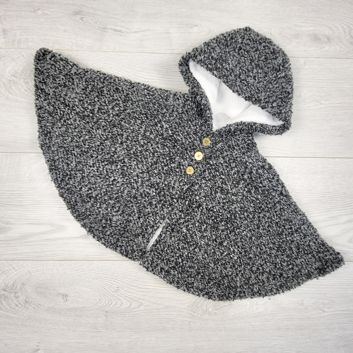 Carters fleece lined hooded poncho / cape. Size 9 months