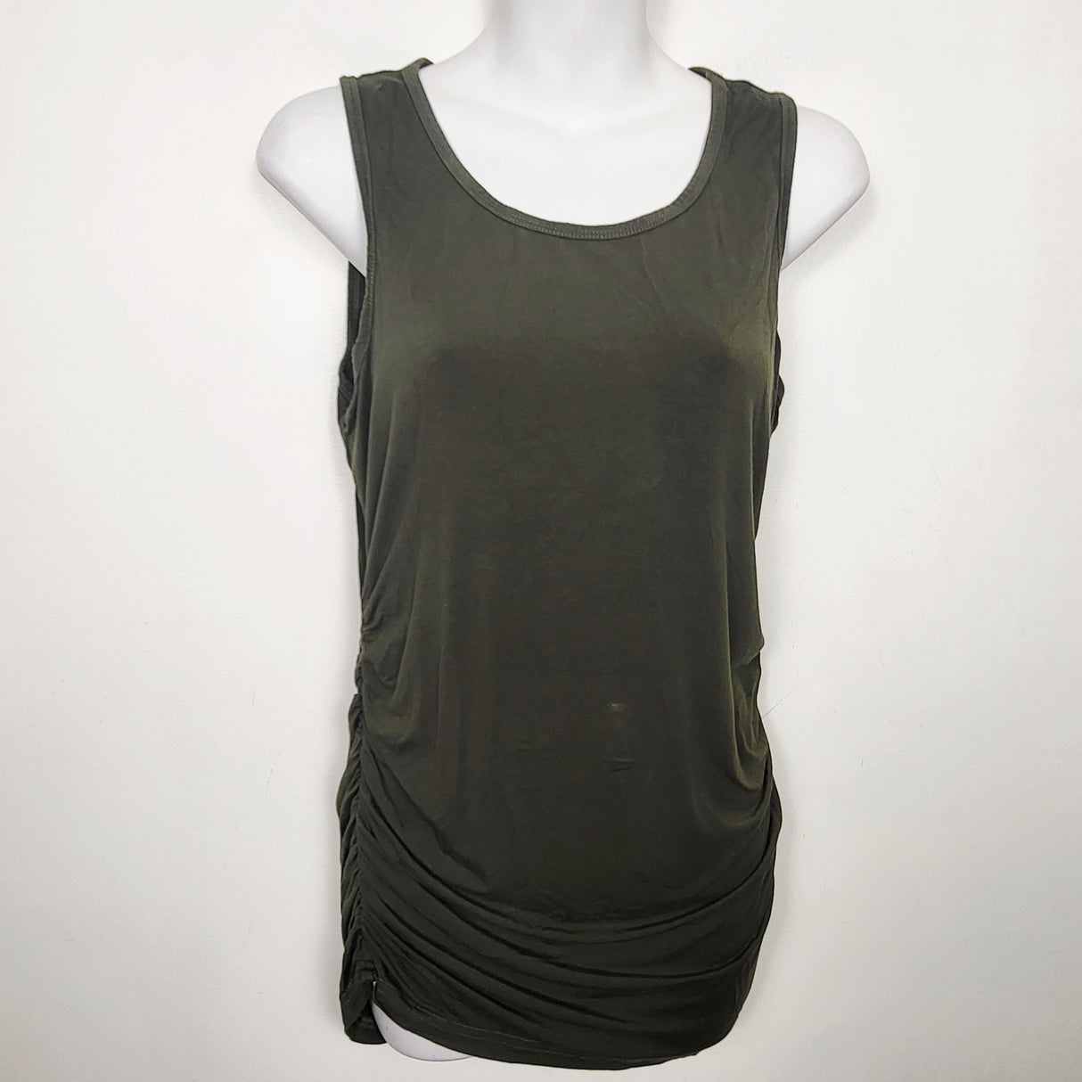 Green ruched maternity tank top.  Size medium